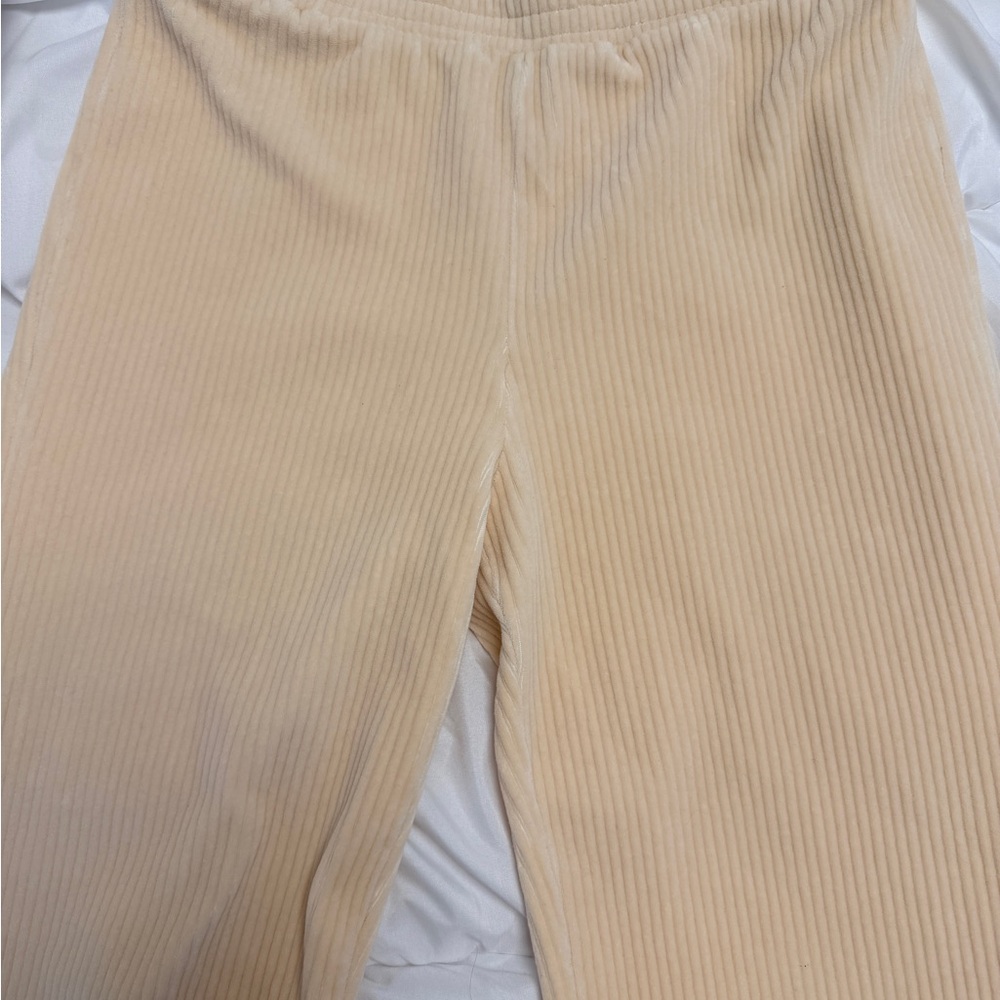 Zara Beige Ribbed Trousers
